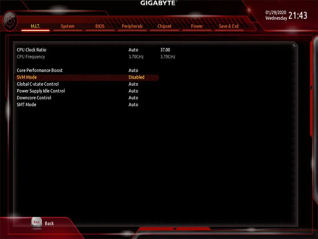 AMD BIOS Settings