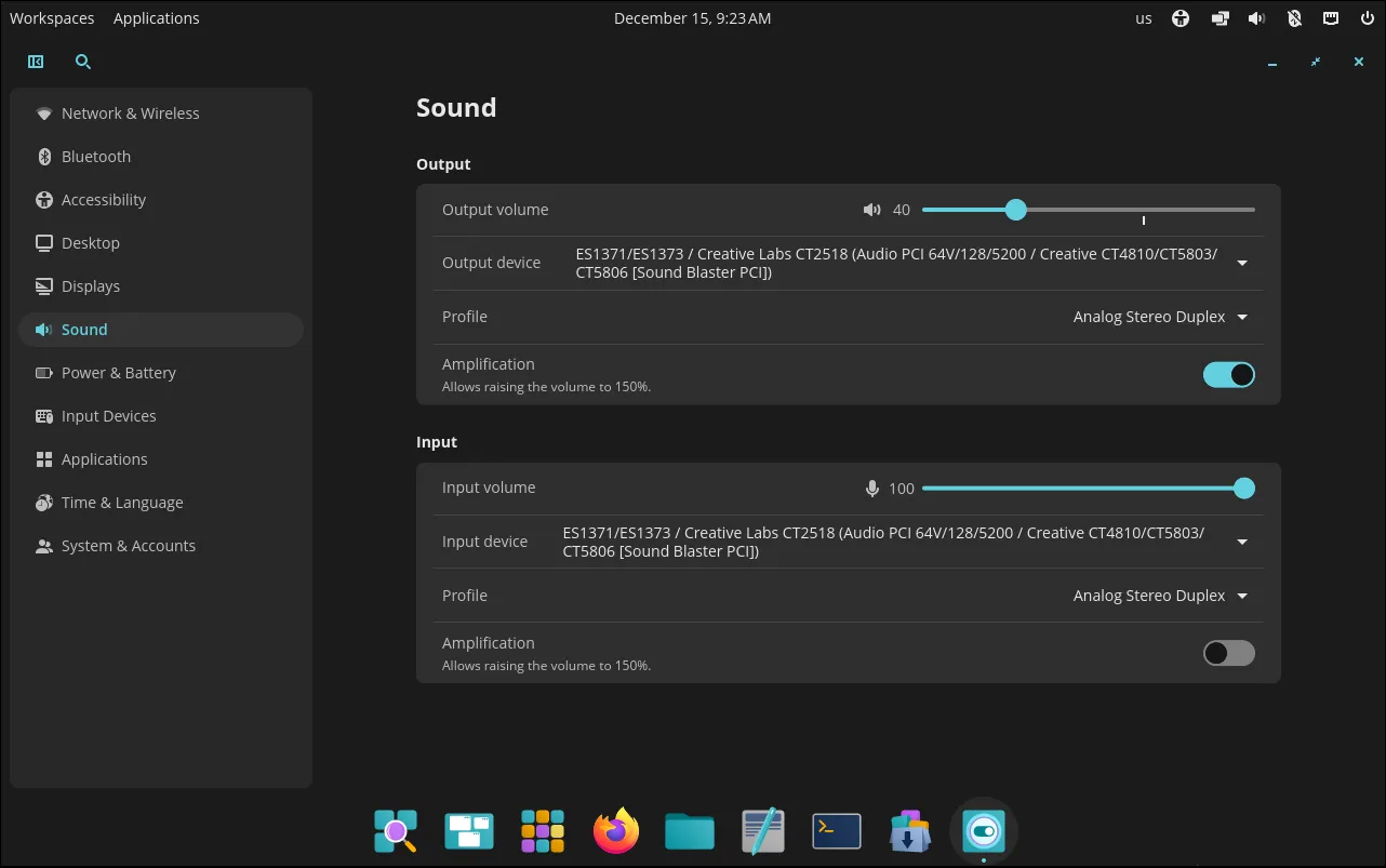 Sound Settings
