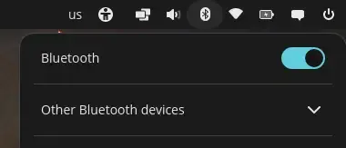 Bluetooth toggle in applet