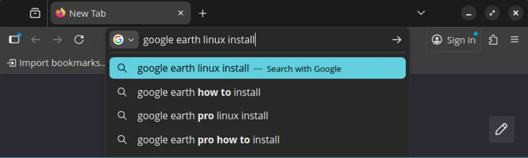 Pop!_OS 24.04 browser search