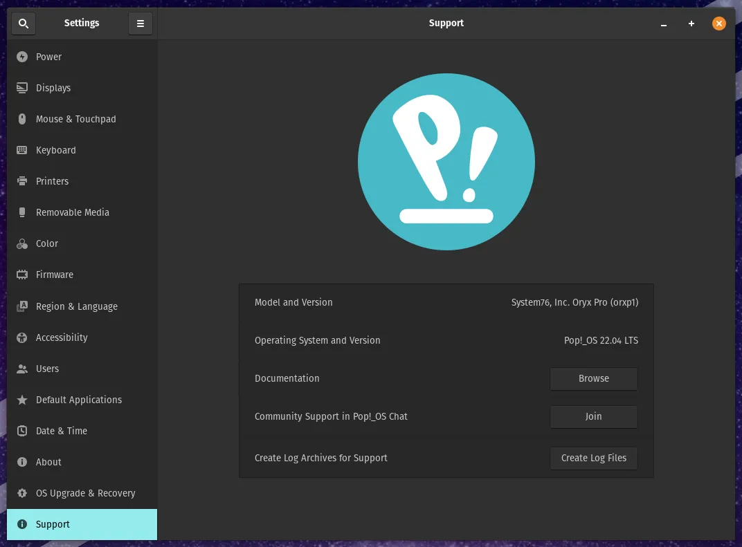 Settings-Logs