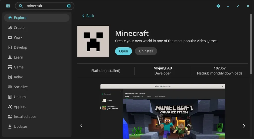 Minecraft Installed