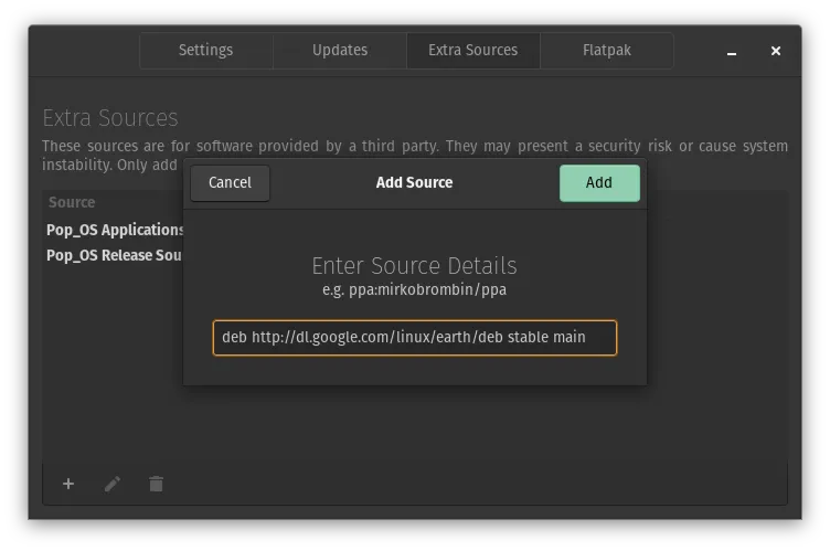 Adding a source in Repoman (22.04)