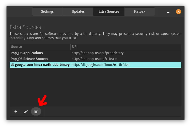 Remove button in Repoman (22.04)