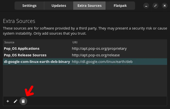 Remove button in Repoman (24.04)