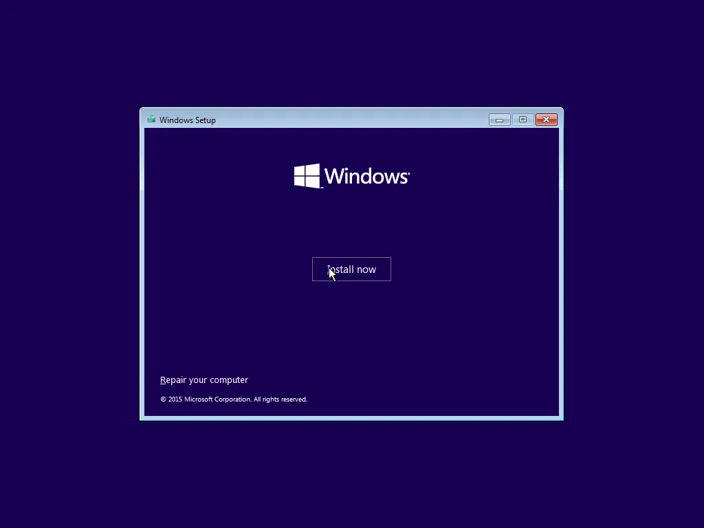 Click Install Now to start the installation