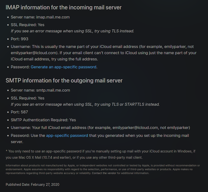 icloud mail settings