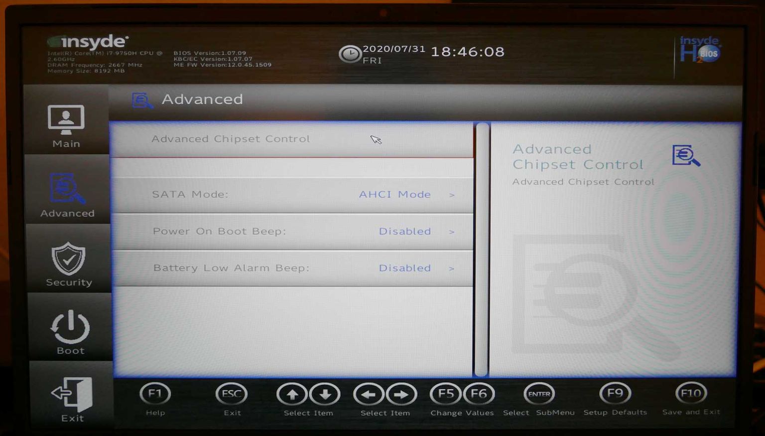 Advanced Chipset Control