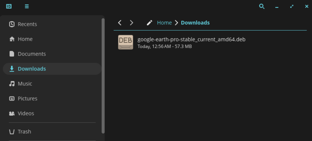 Downloaded .deb file in Pop!_OS 24.04