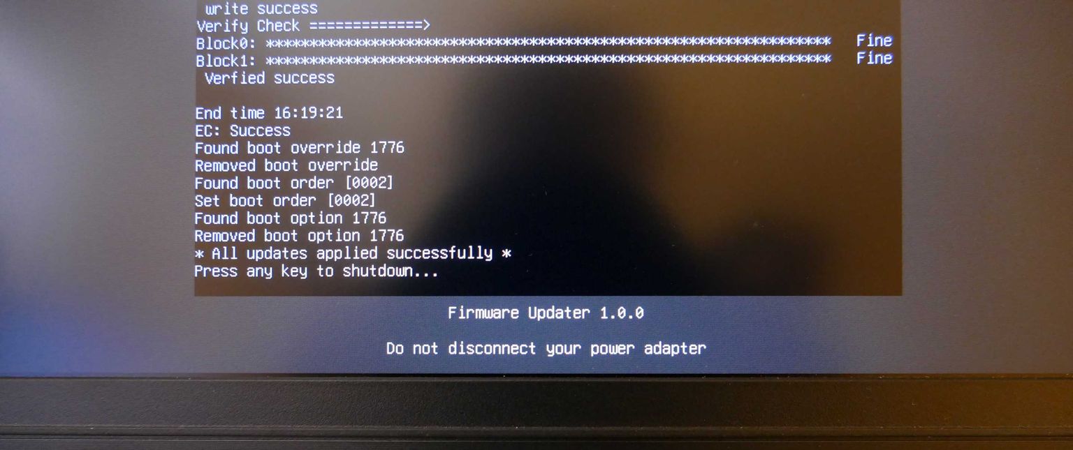 Press any key to shut down