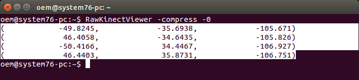 RawKinectViewer Output