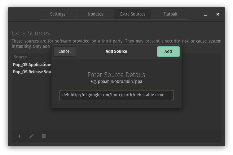 Adding a source in Repoman (22.04)