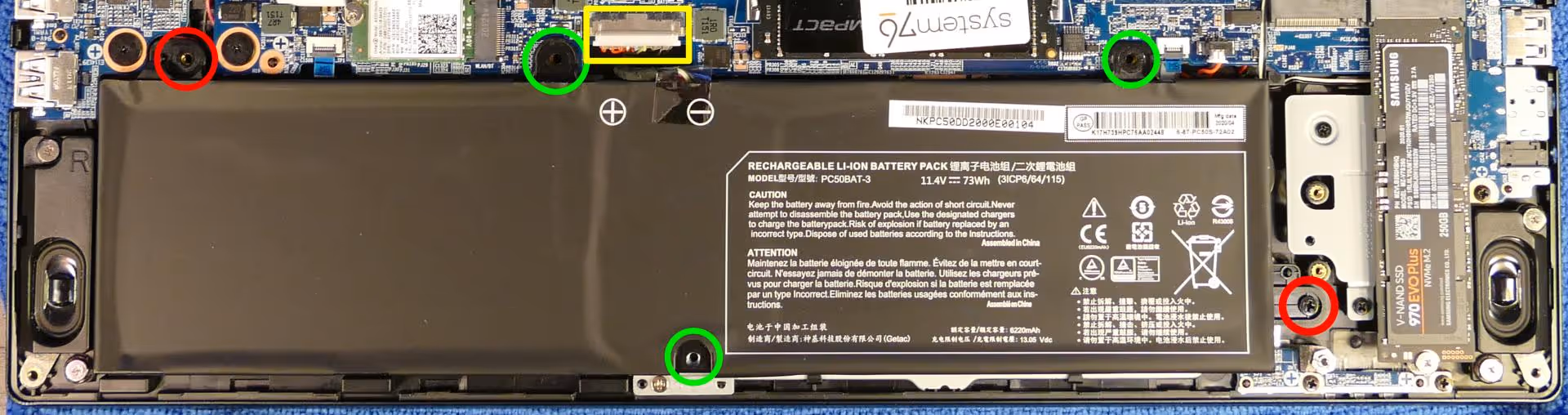 Battery screws