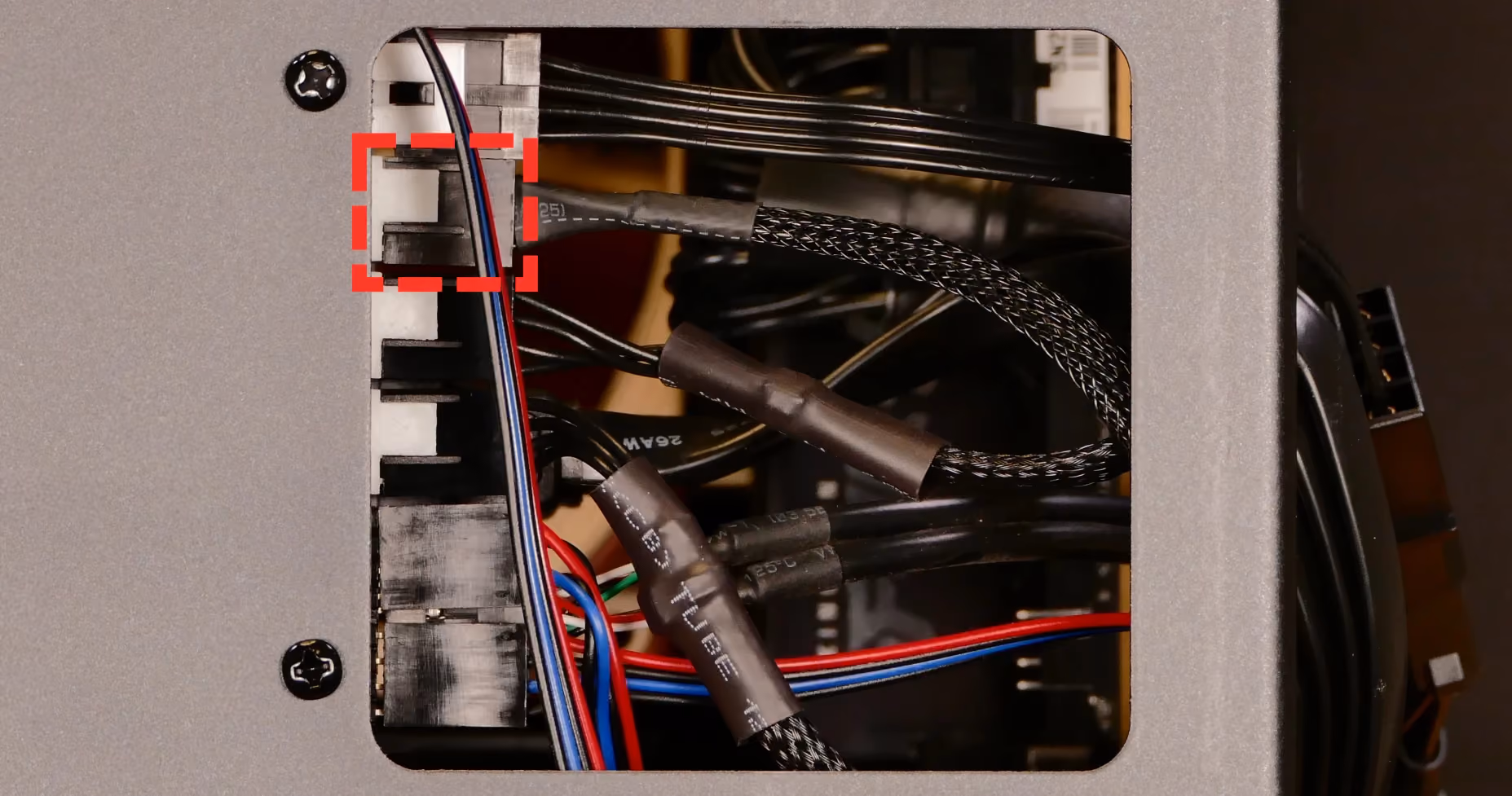 Bottom case fan connector