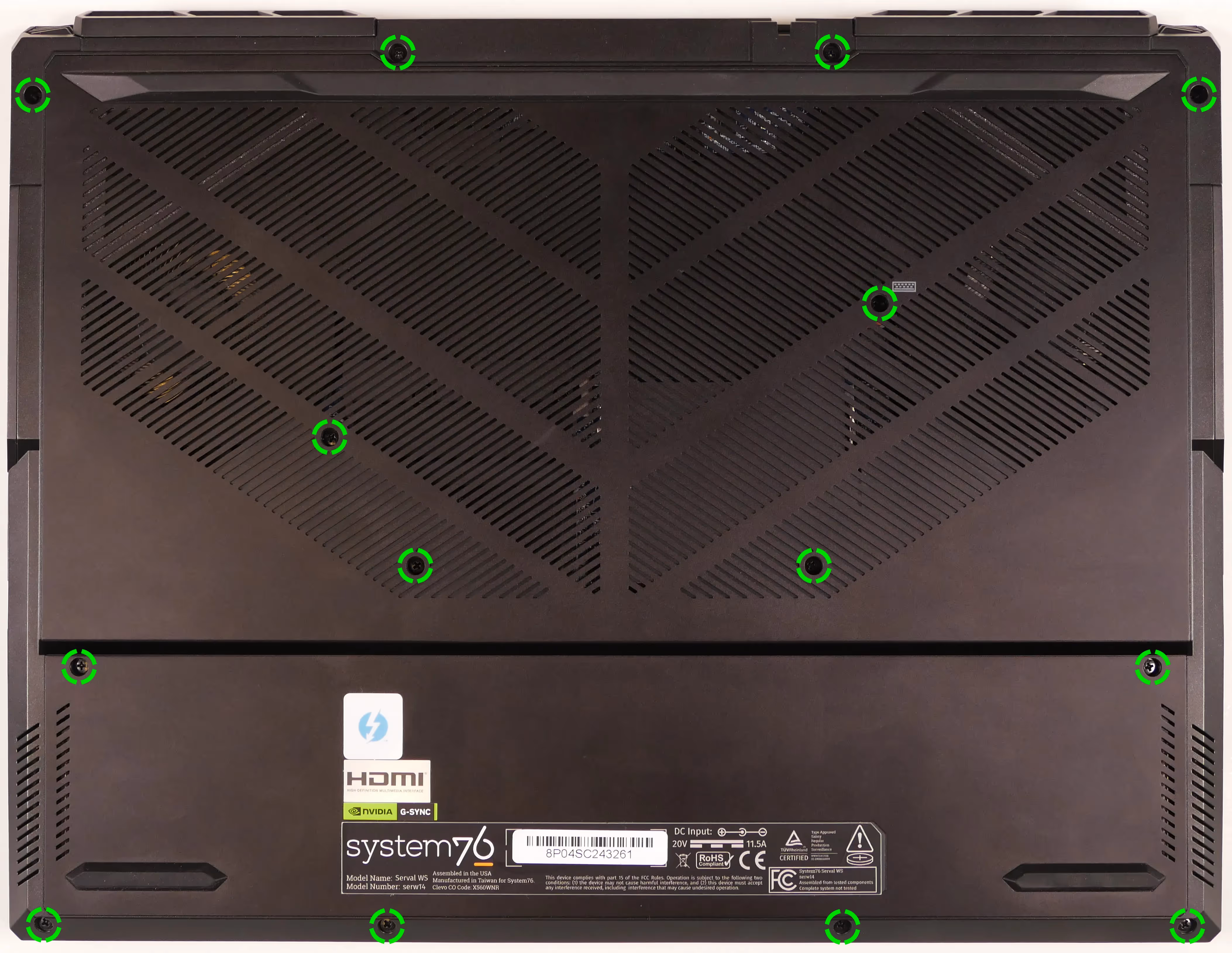 Bottom panel screws