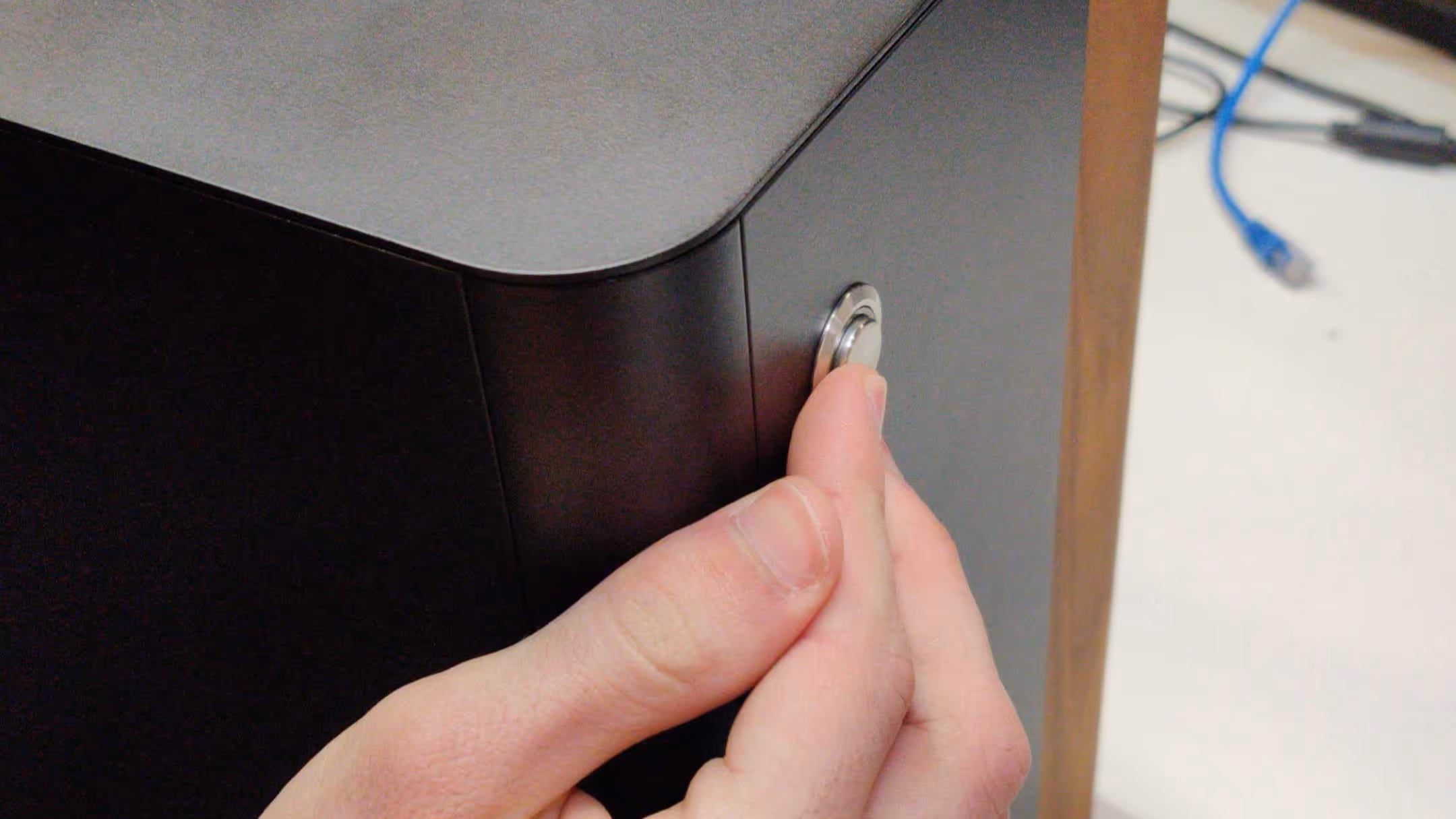 Power button fully inserted