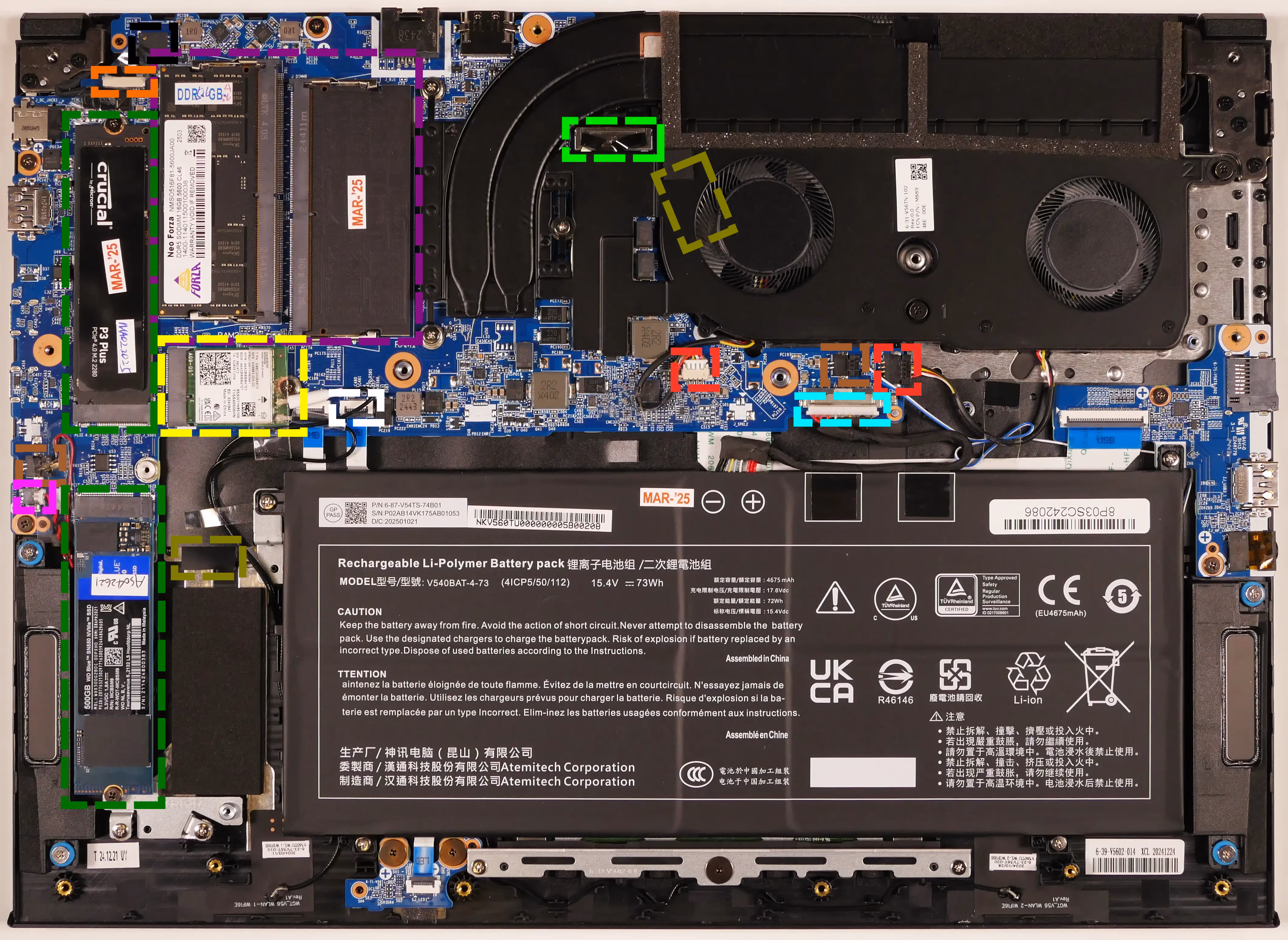 Under-Keyboard Connectors (16")