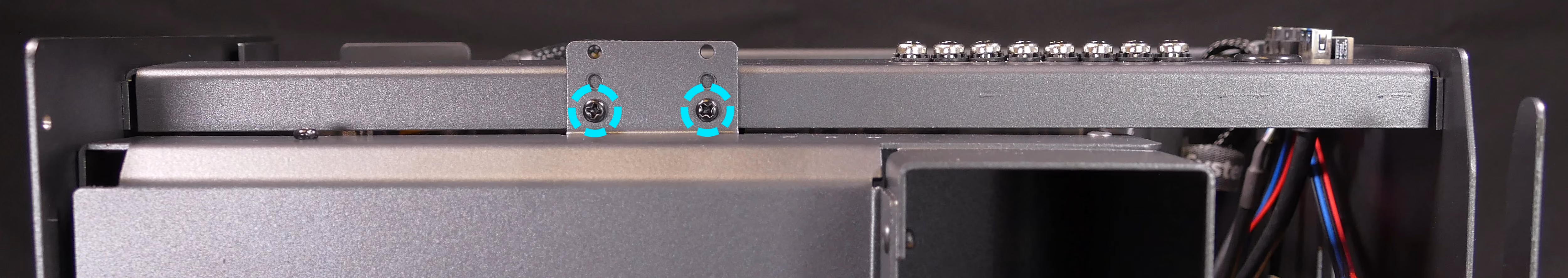 CPU duct screws (top crossbar)