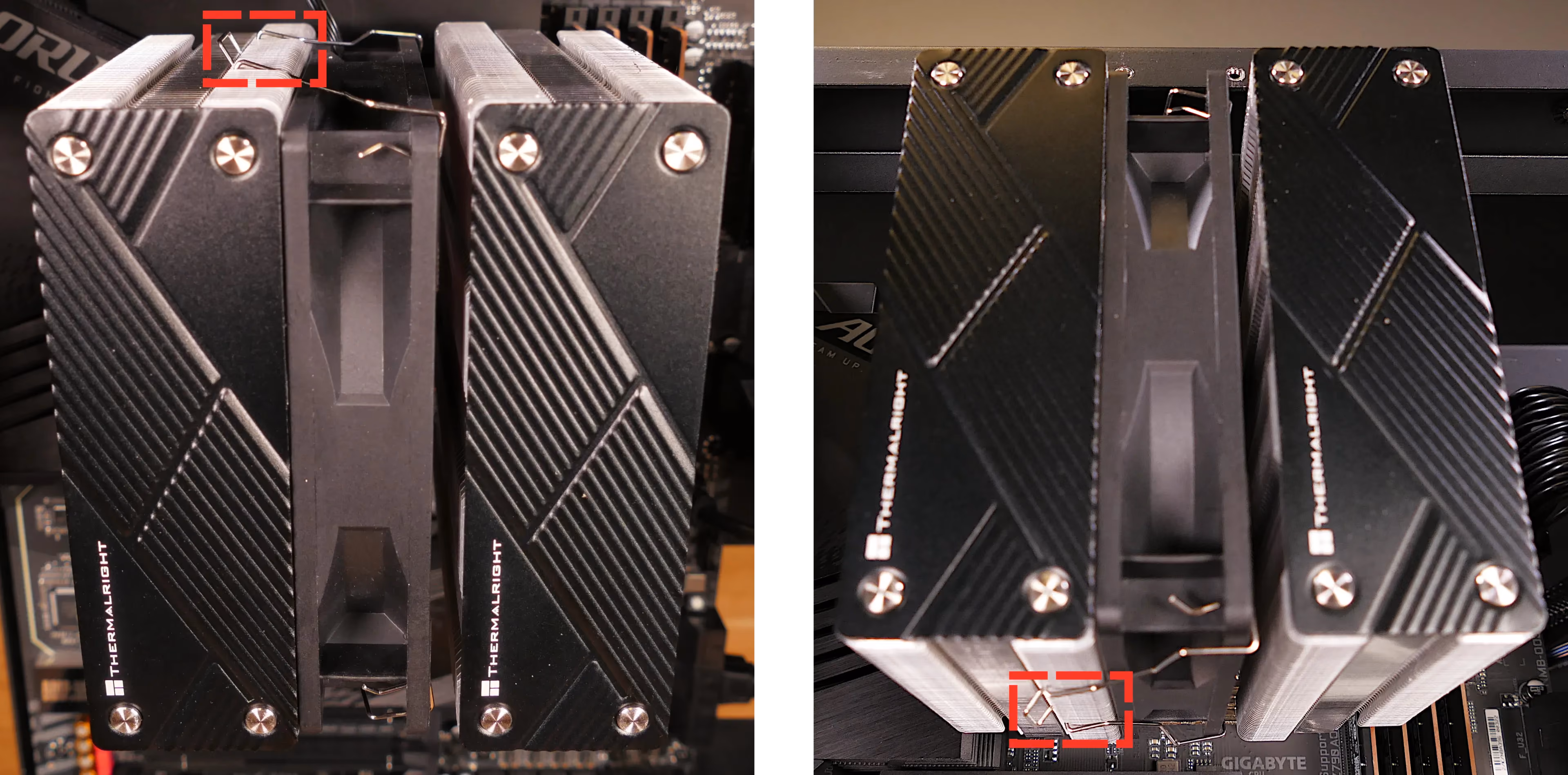 CPU heatsink fan clips and connector