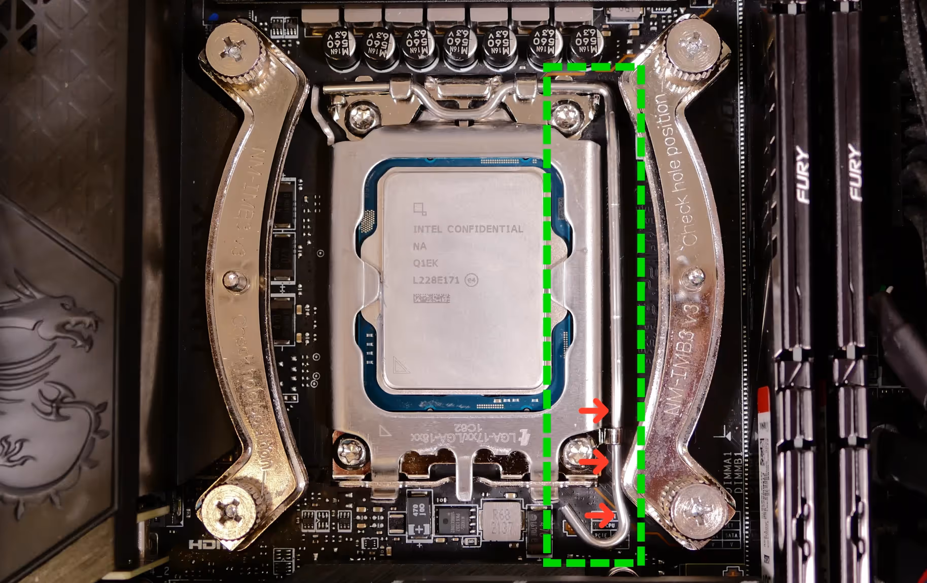 CPU locking pin