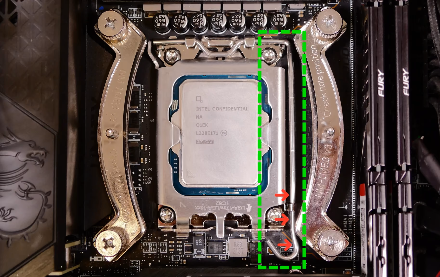 CPU locking pin