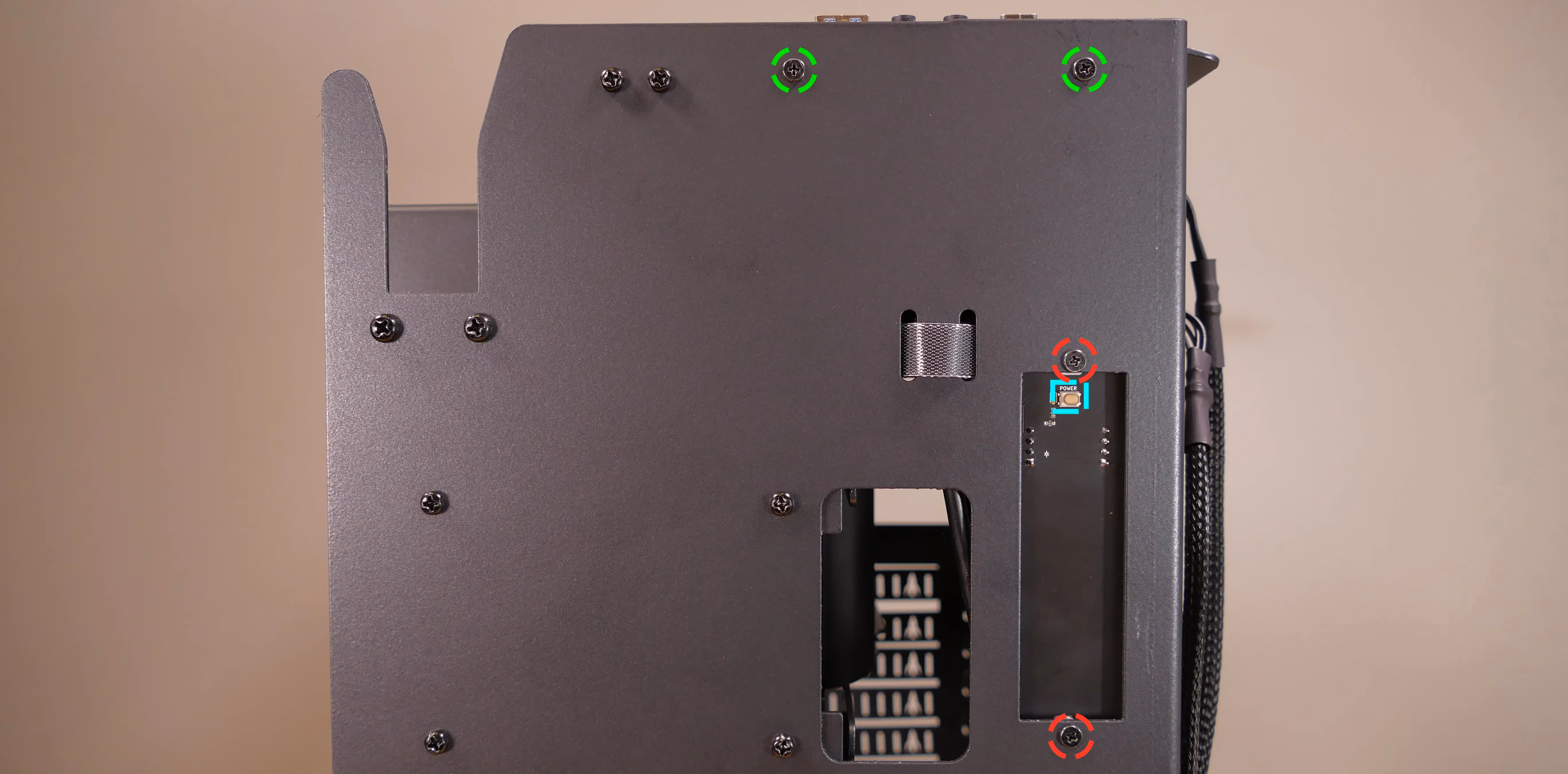 Front daughterboard screws