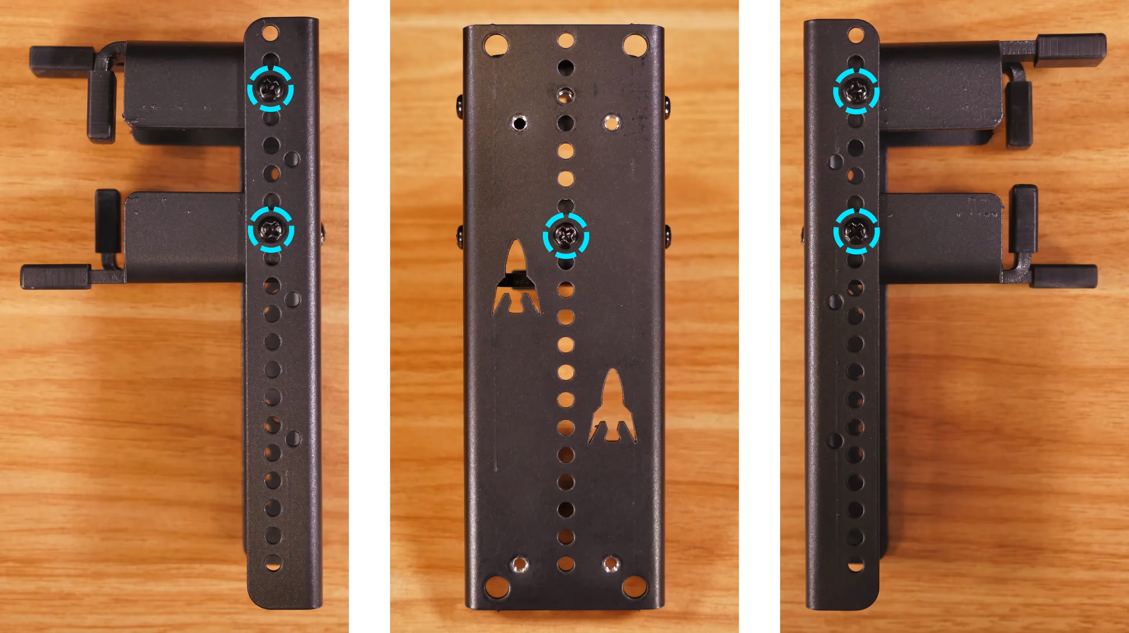 GPU brace finger screws, side