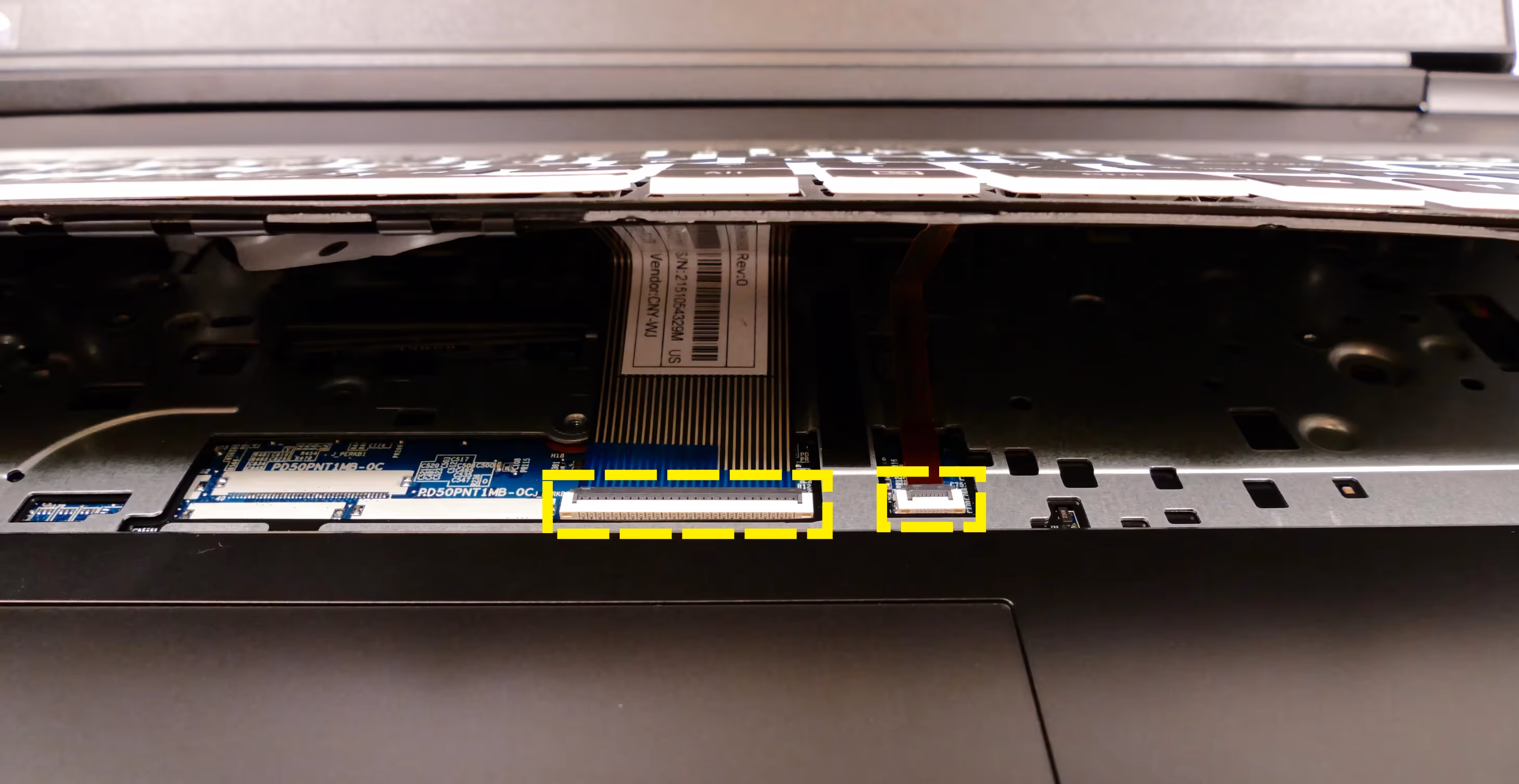 Keyboard ribbon connectors