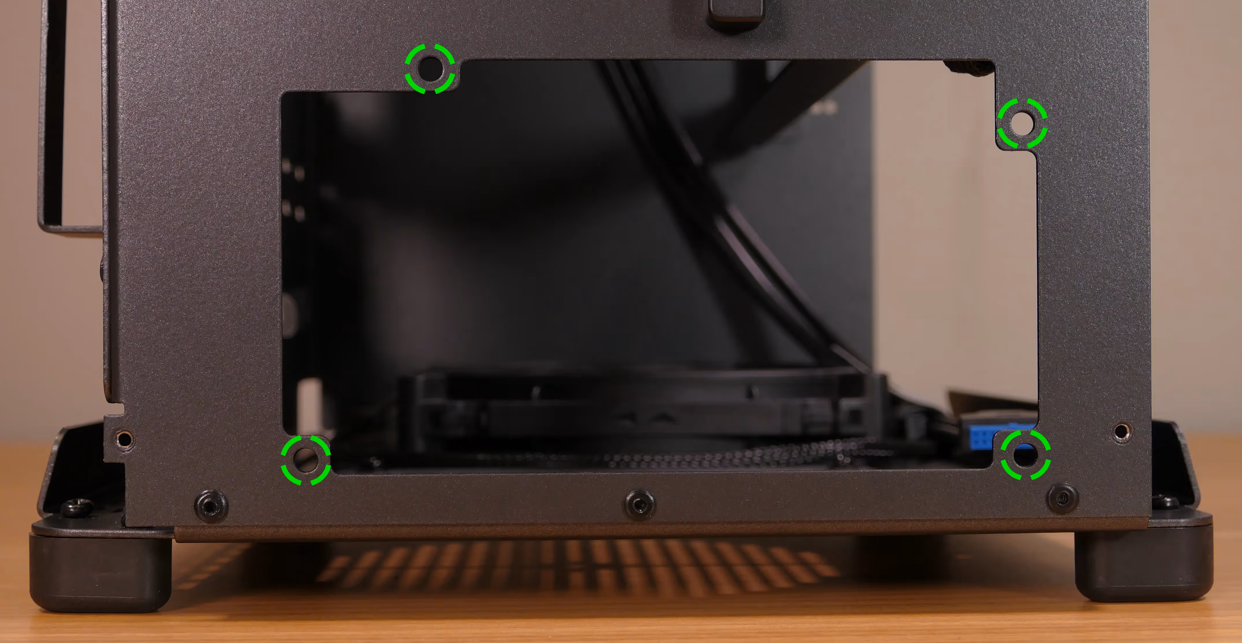Power supply screw holes