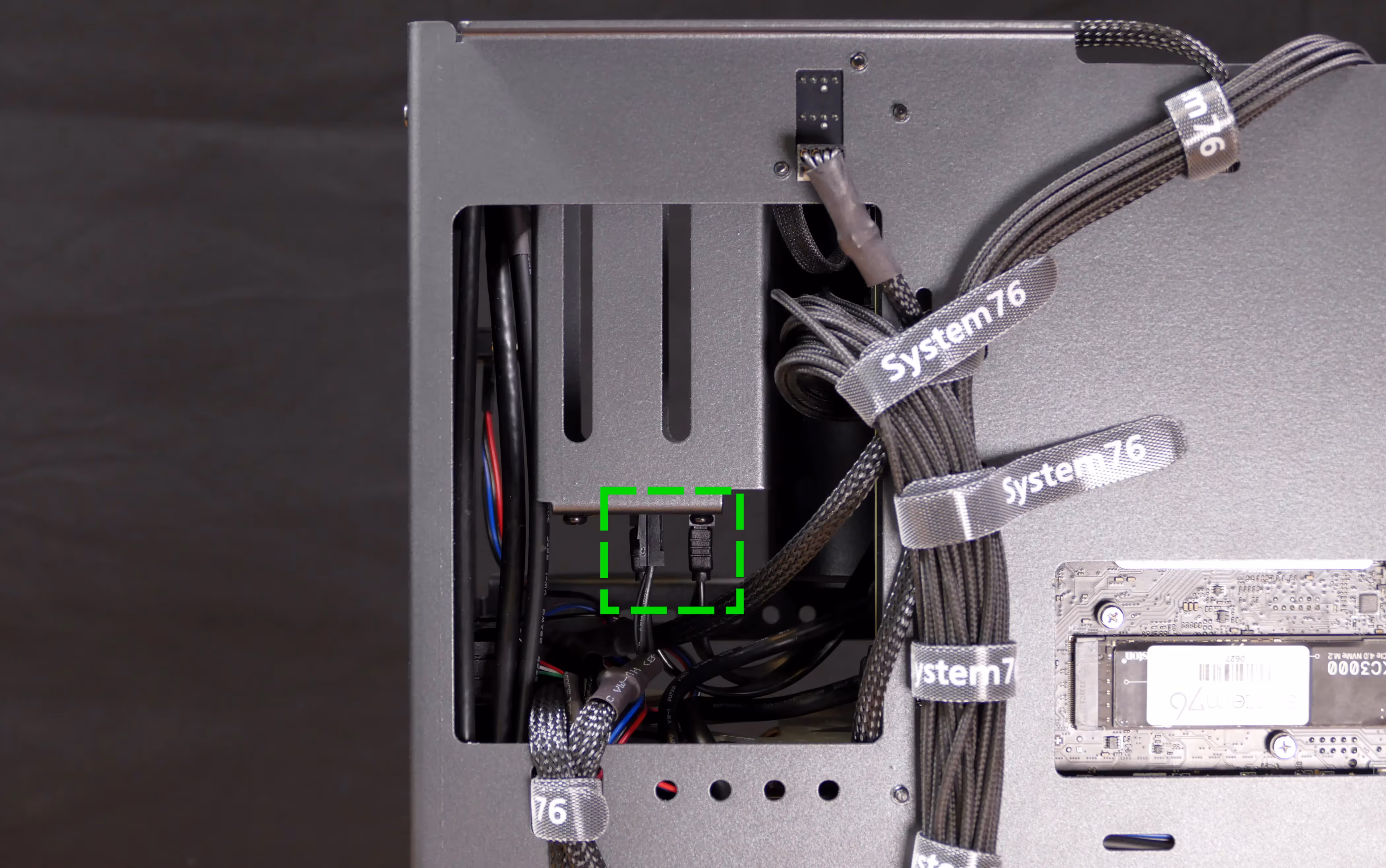 SATA backplane cabling cutout