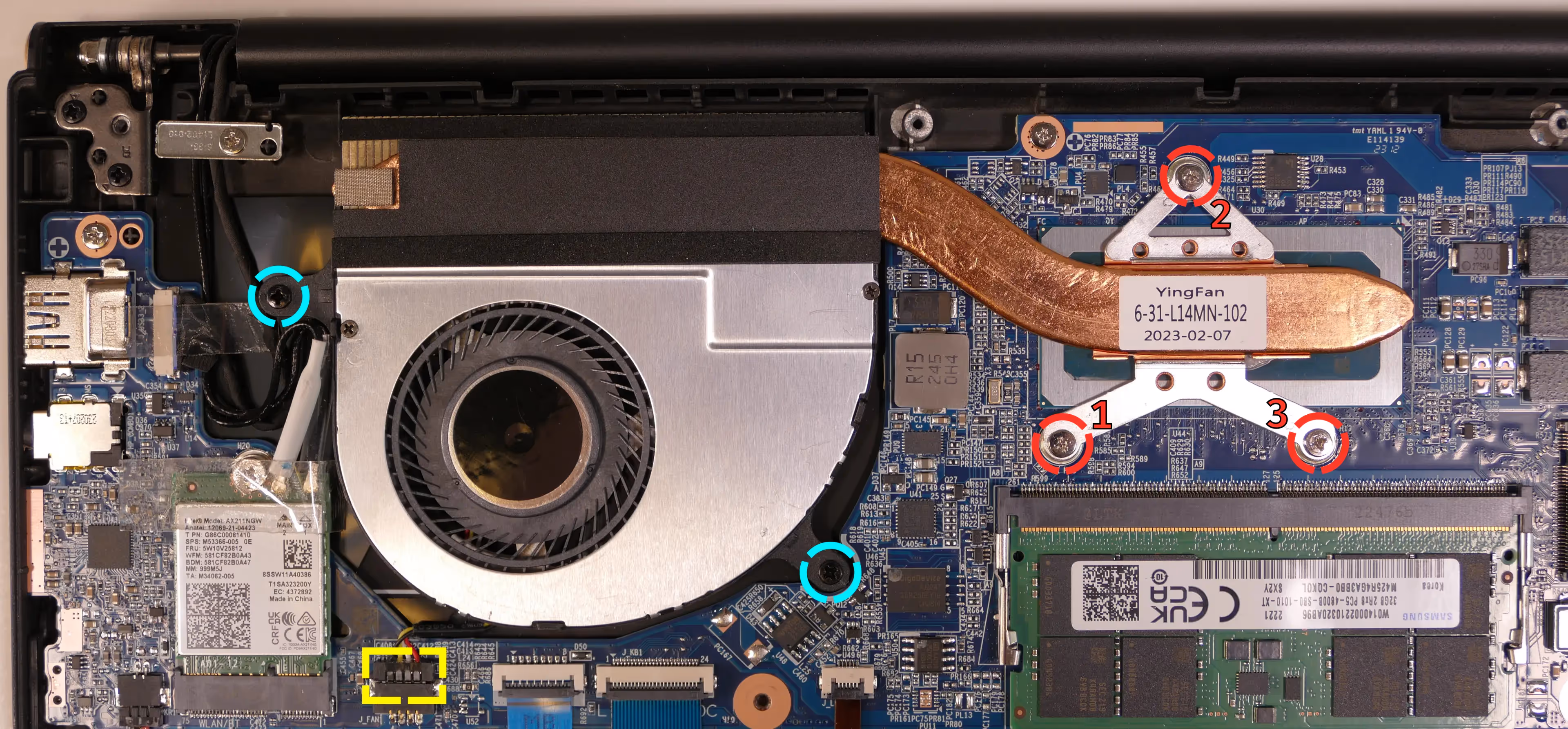 Heatsink/fan screws