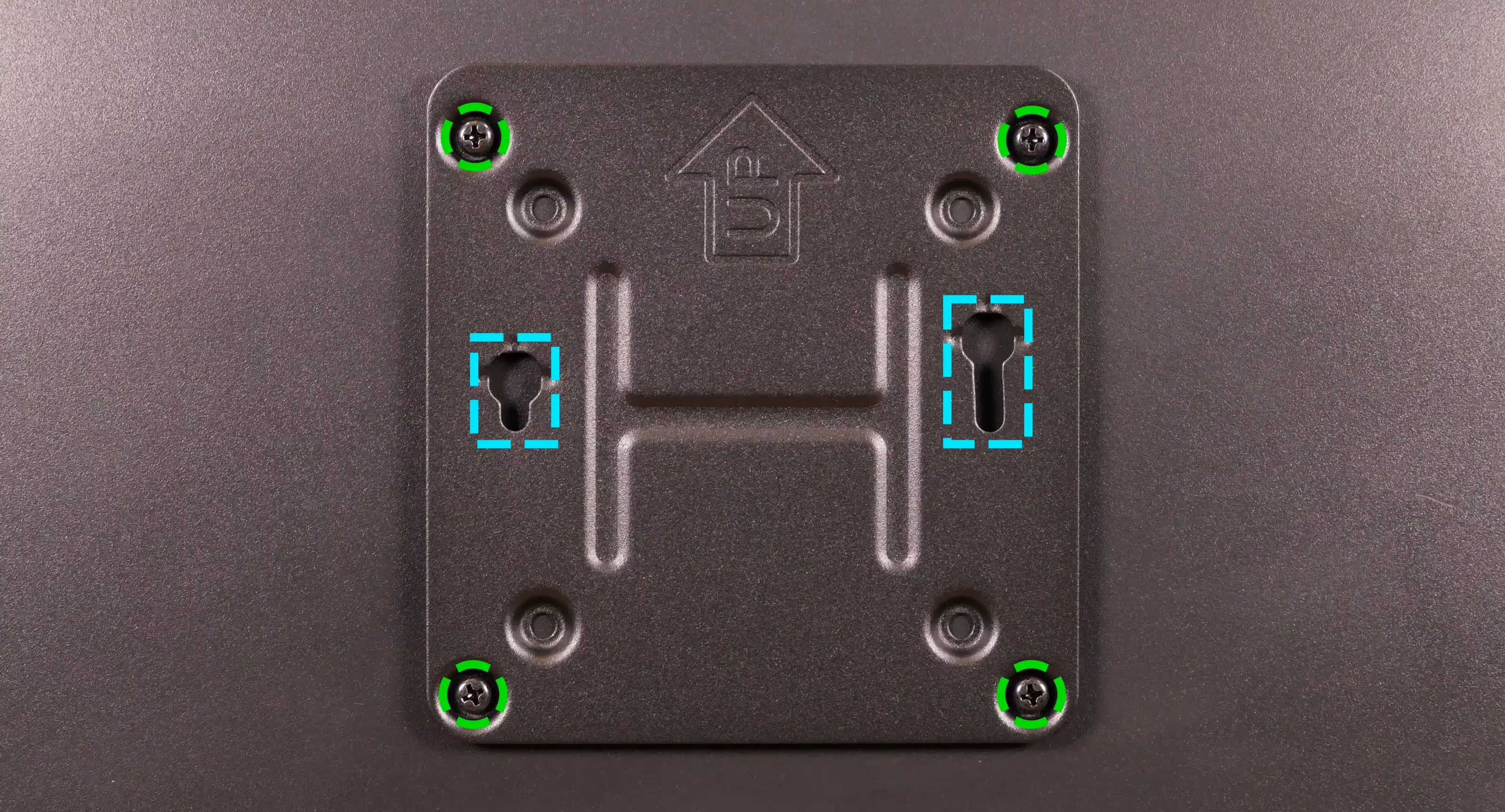 VESA mounting plate on display