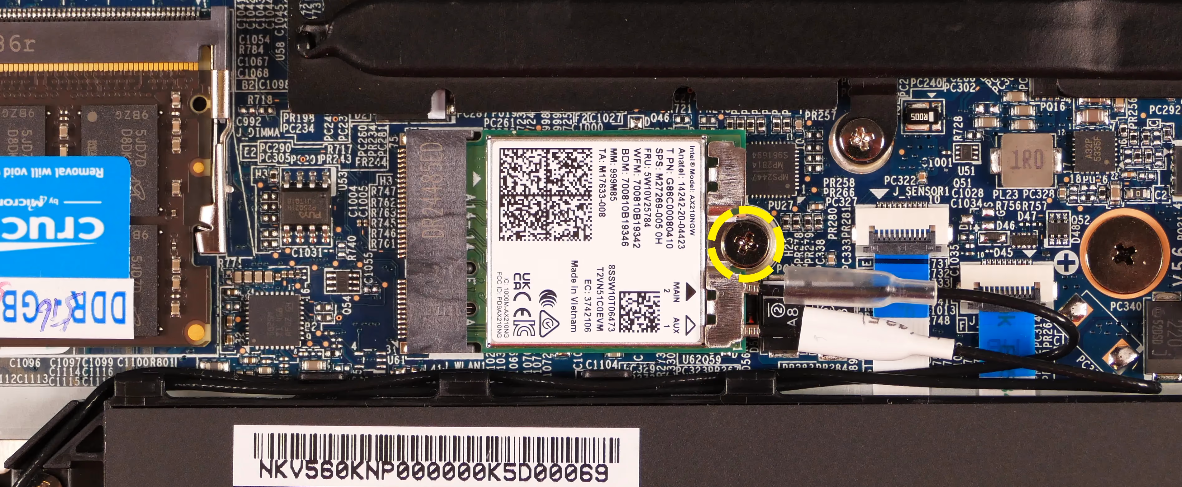 Wireless card screw