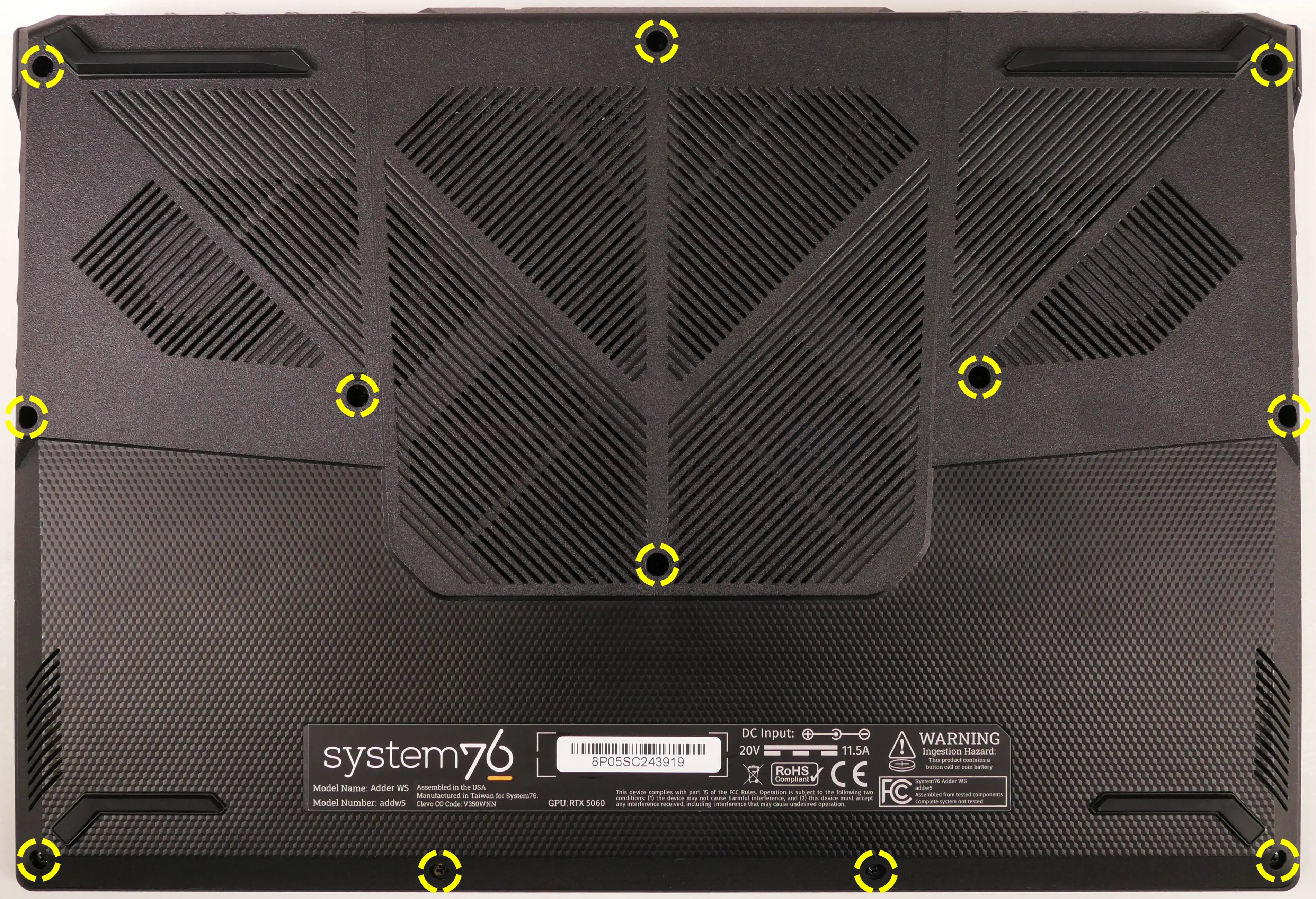 Bottom panel screws (15“)