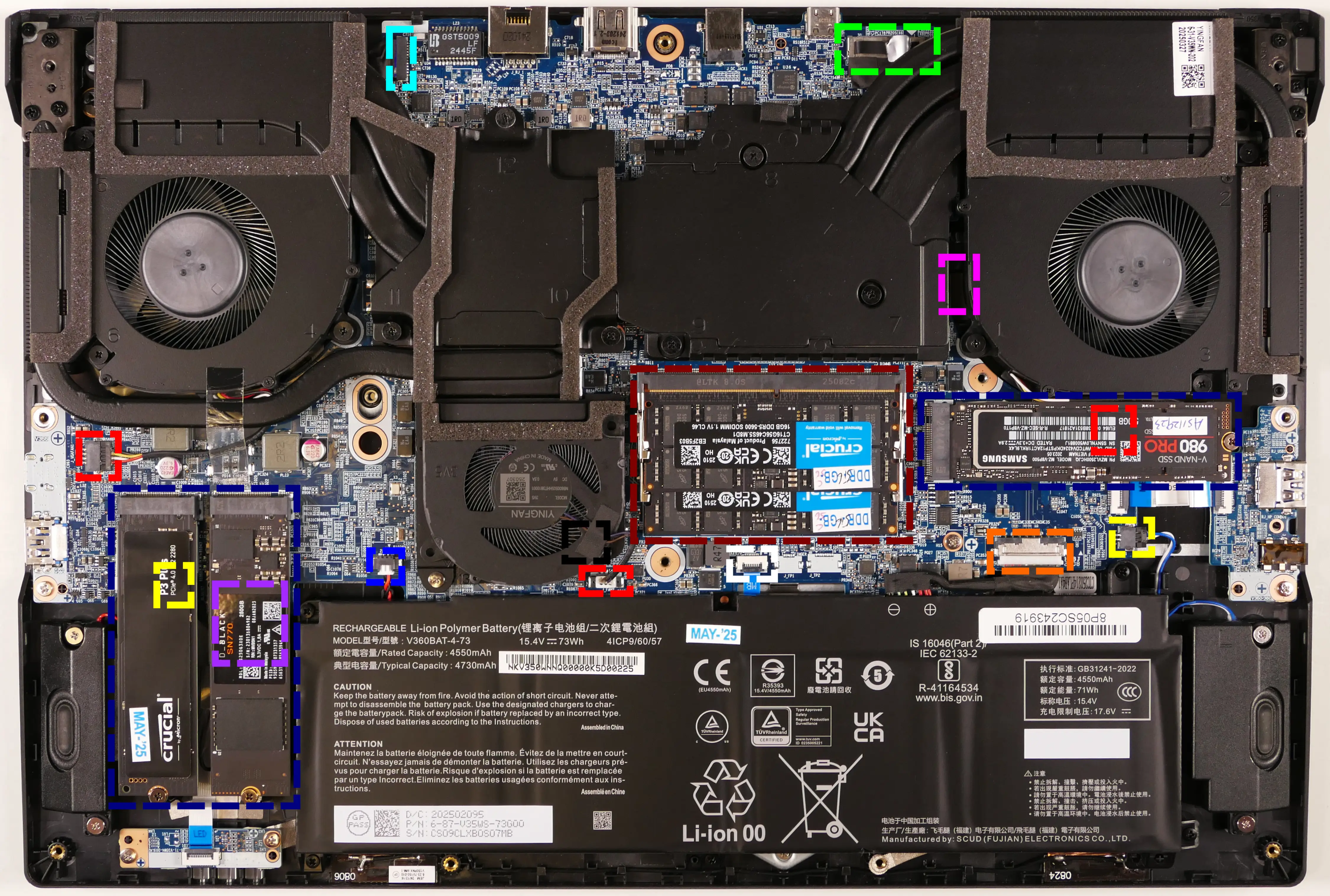 Internal Components and Connectors