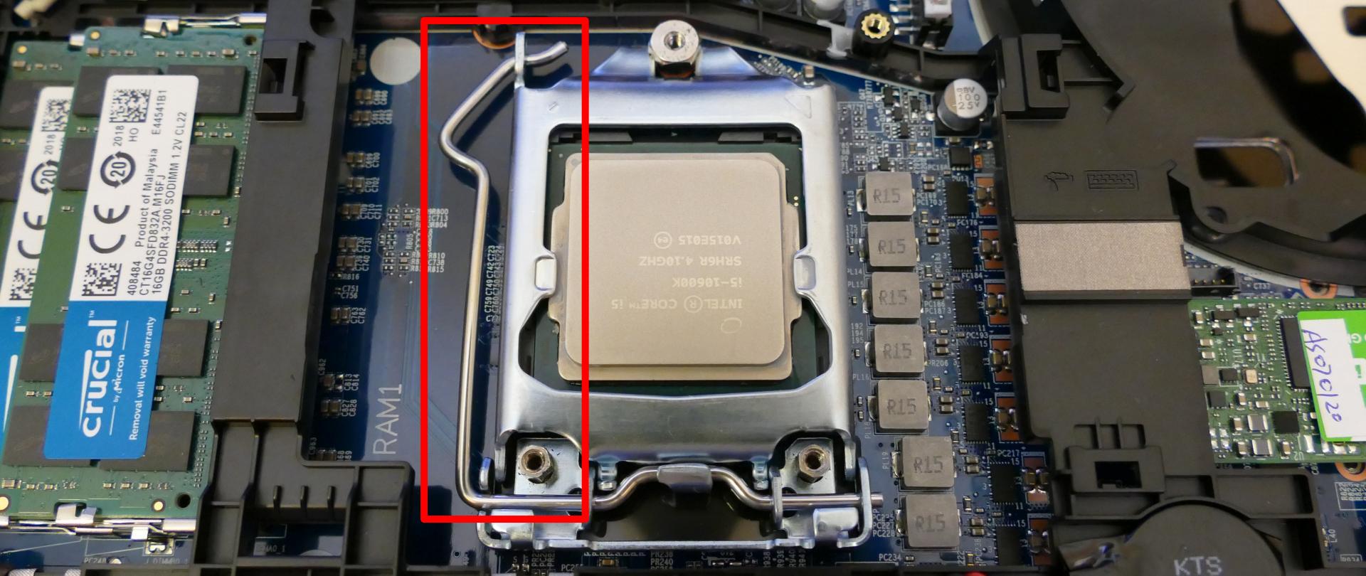 CPU lever (lowered)