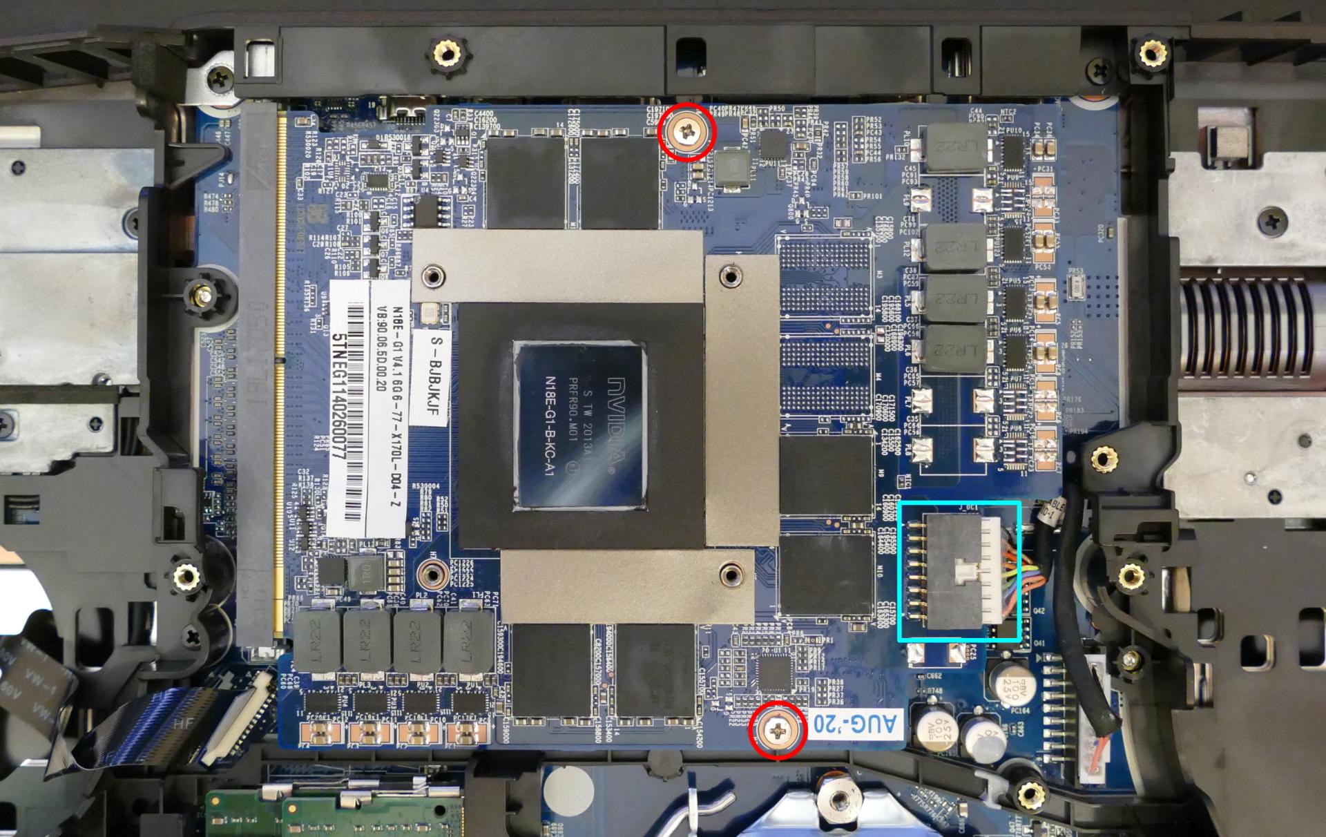 GPU screws and connector