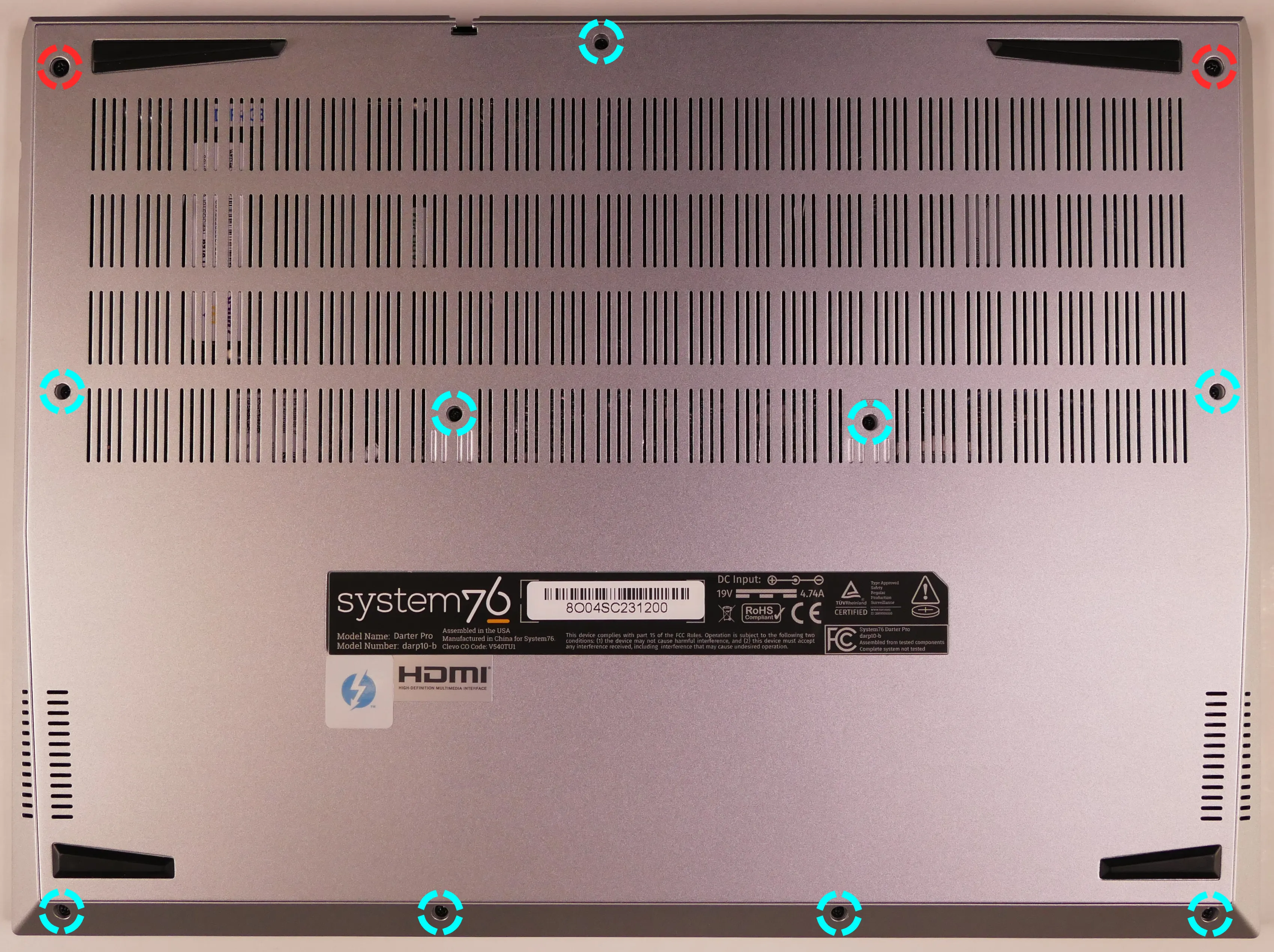 Bottom panel screws (darp10-b, 14“)