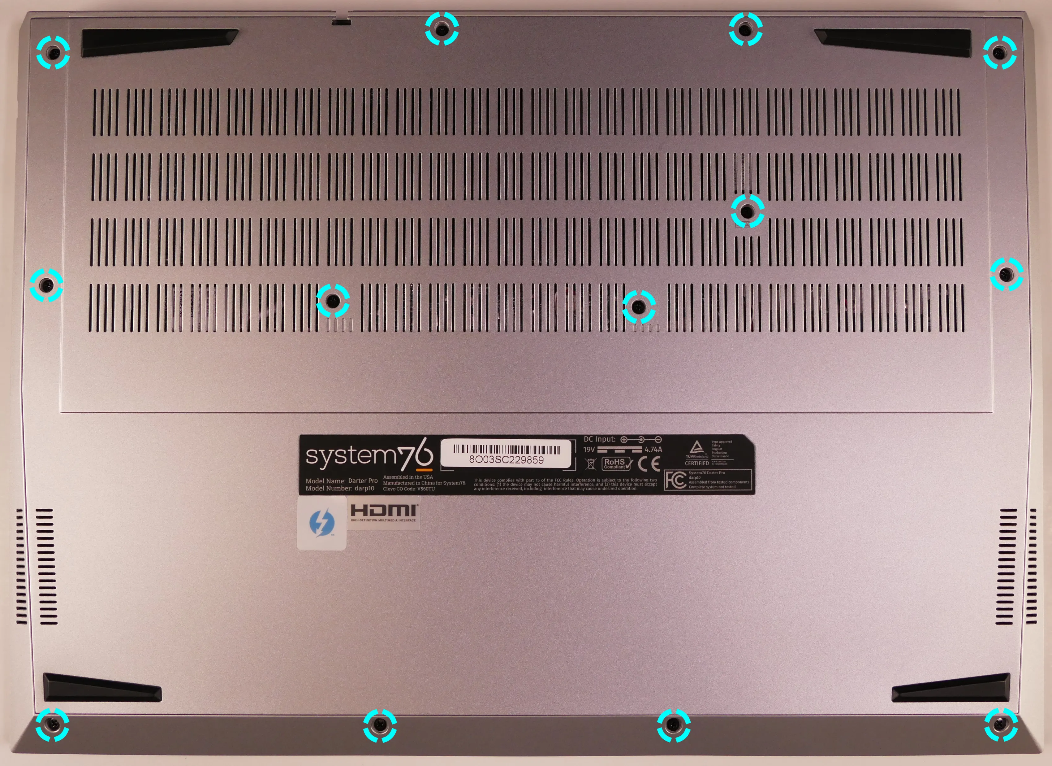 Bottom panel screws (darp10, 16“)