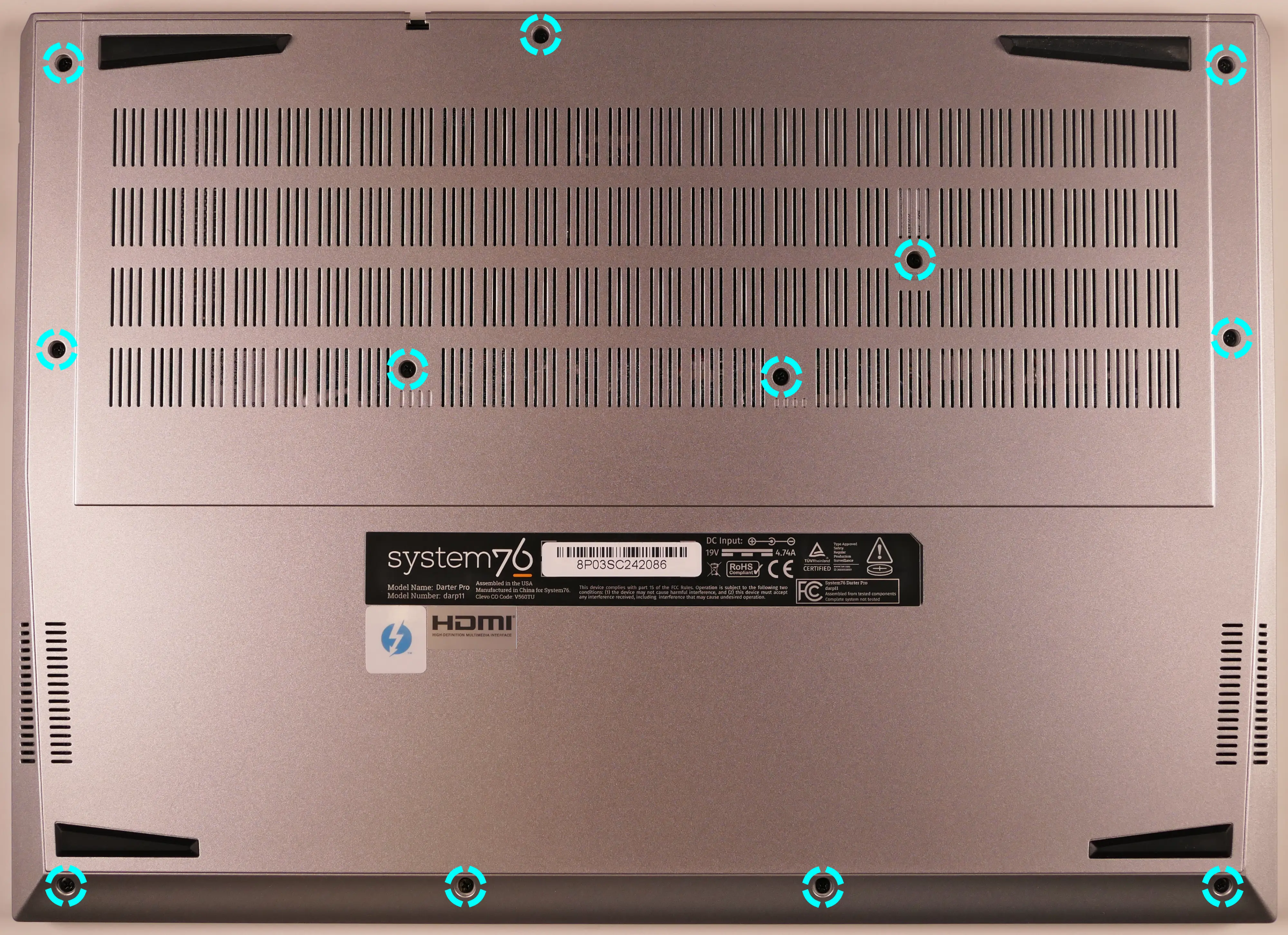 Bottom panel screws (darp11, 16“)