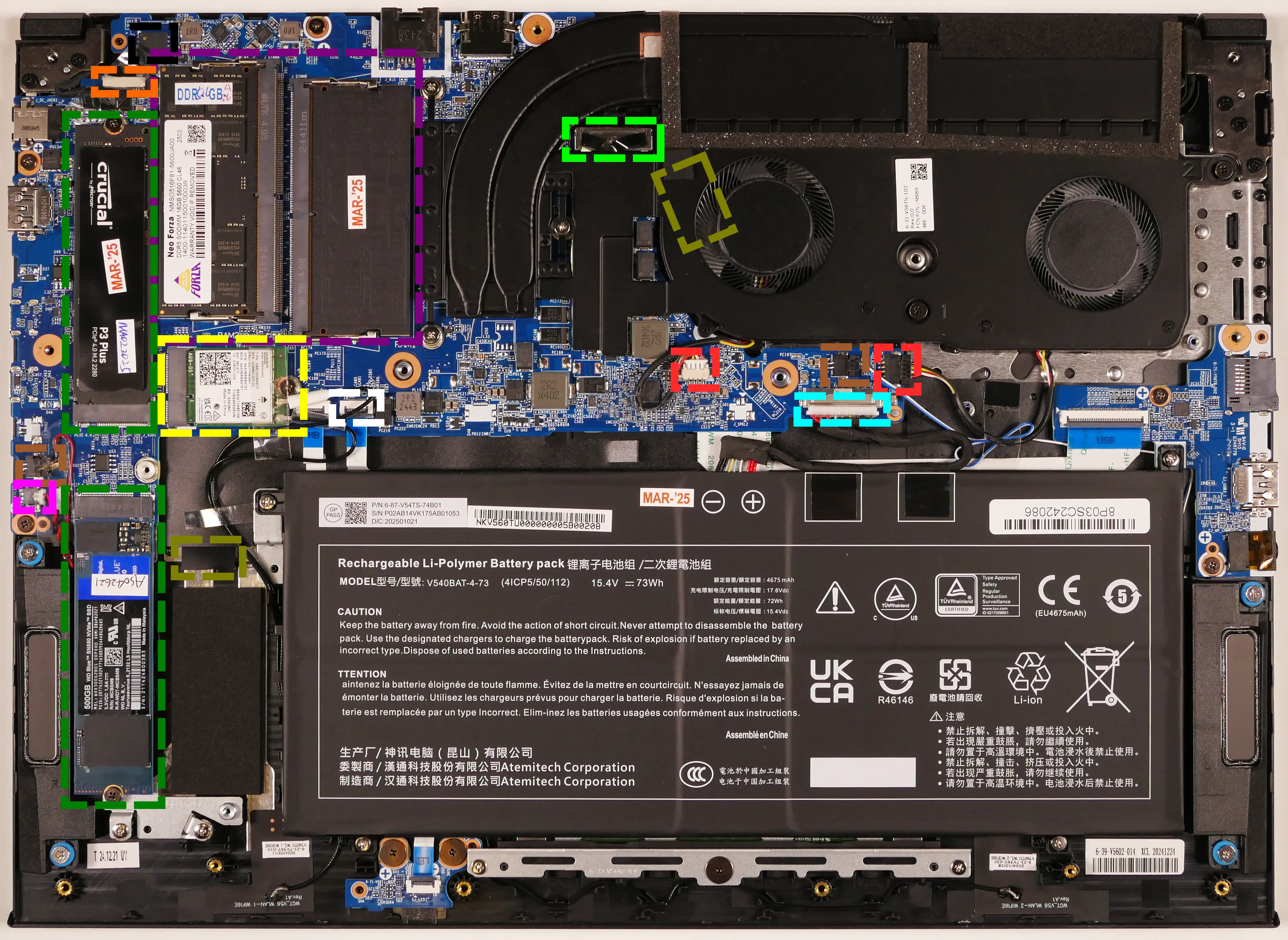 Under-Keyboard Connectors (16“)