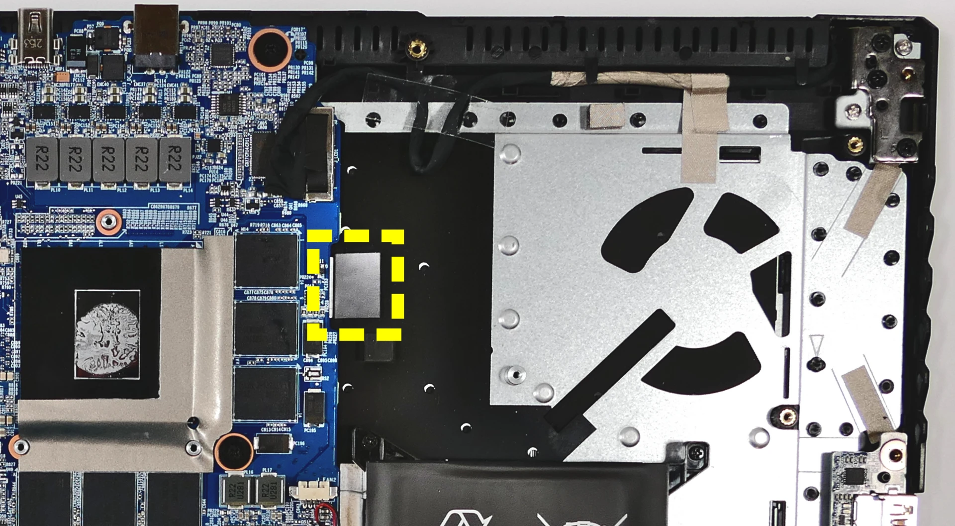 Exposed keyboard adhesive strip