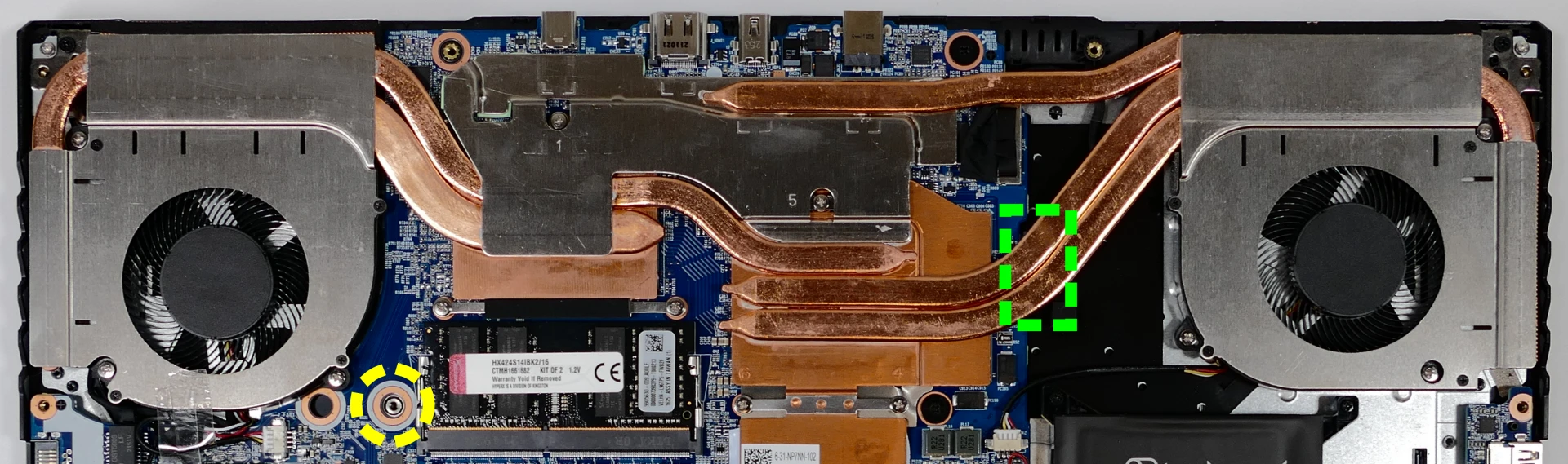 Keyboard adhesive strip location
