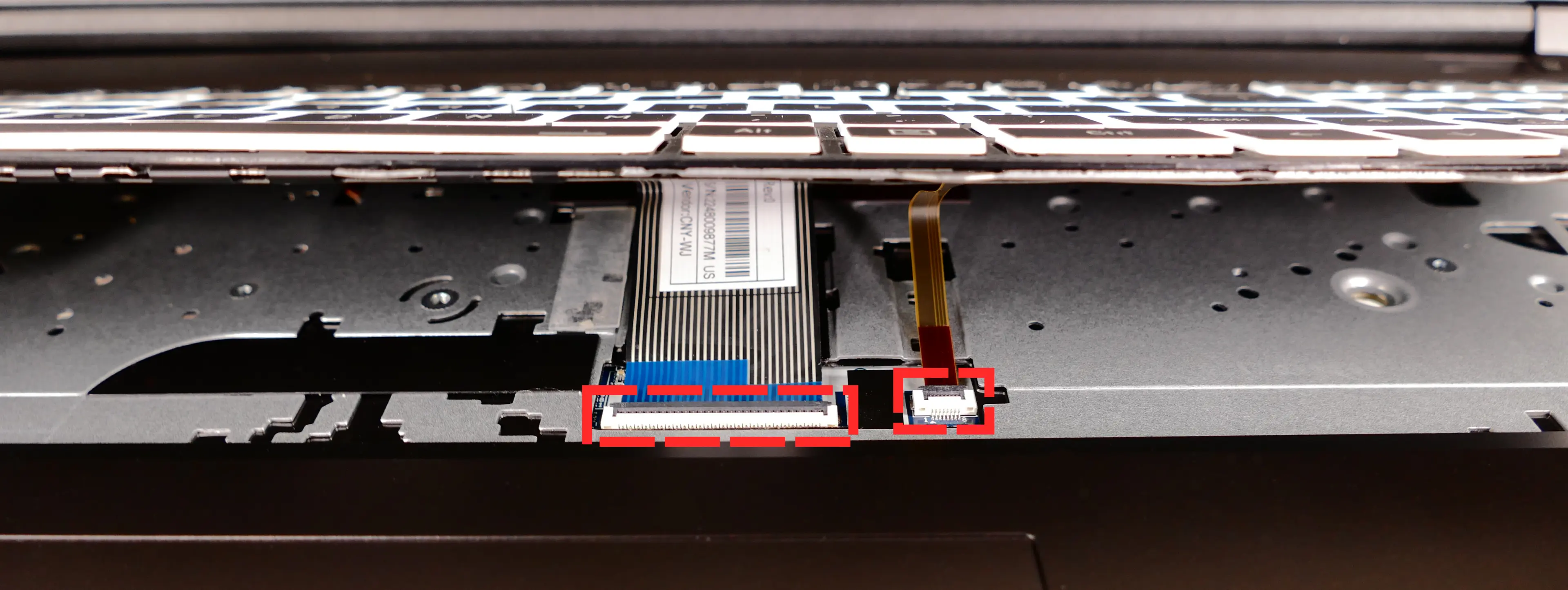 Keyboard ribbon connectors
