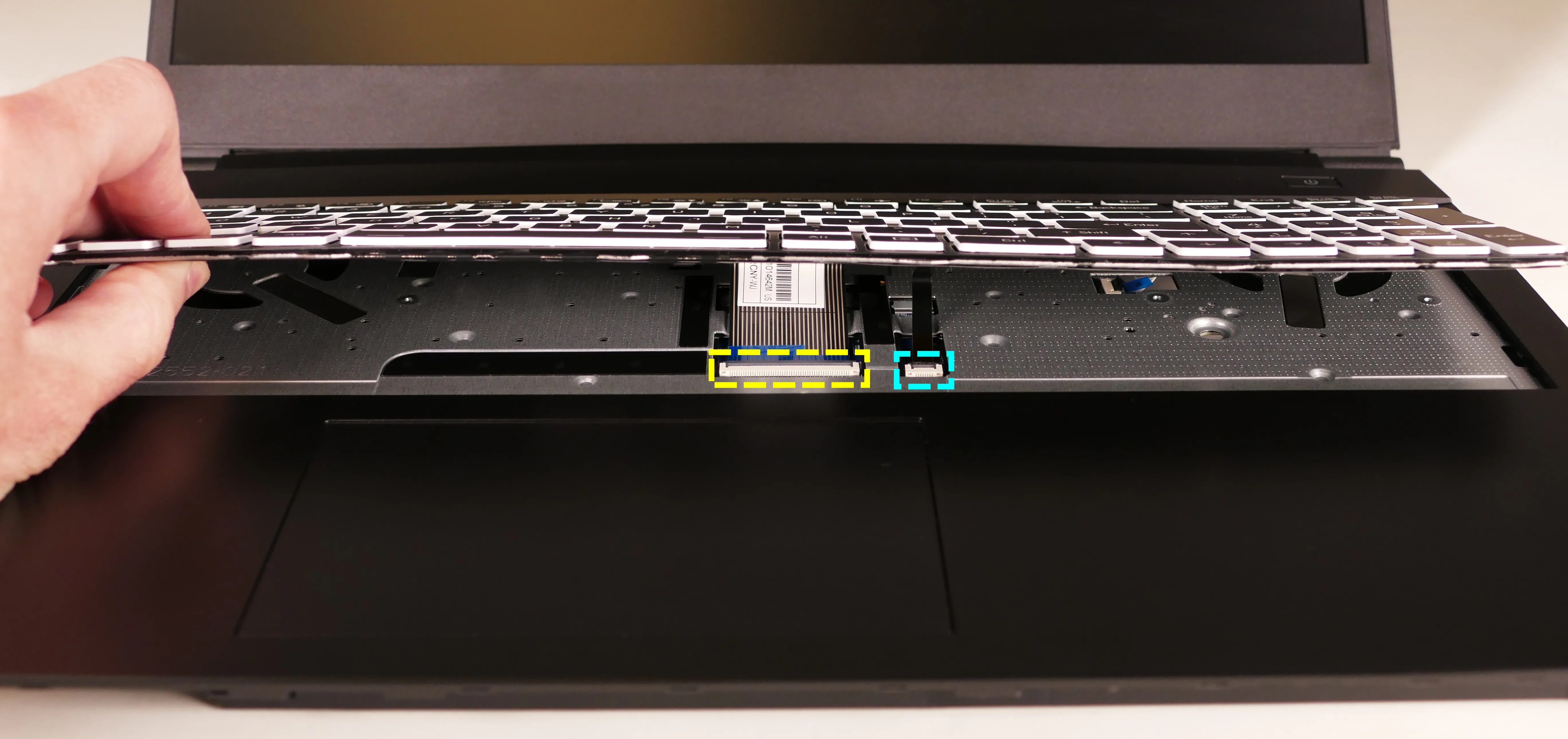 Keyboard ribbon connectors