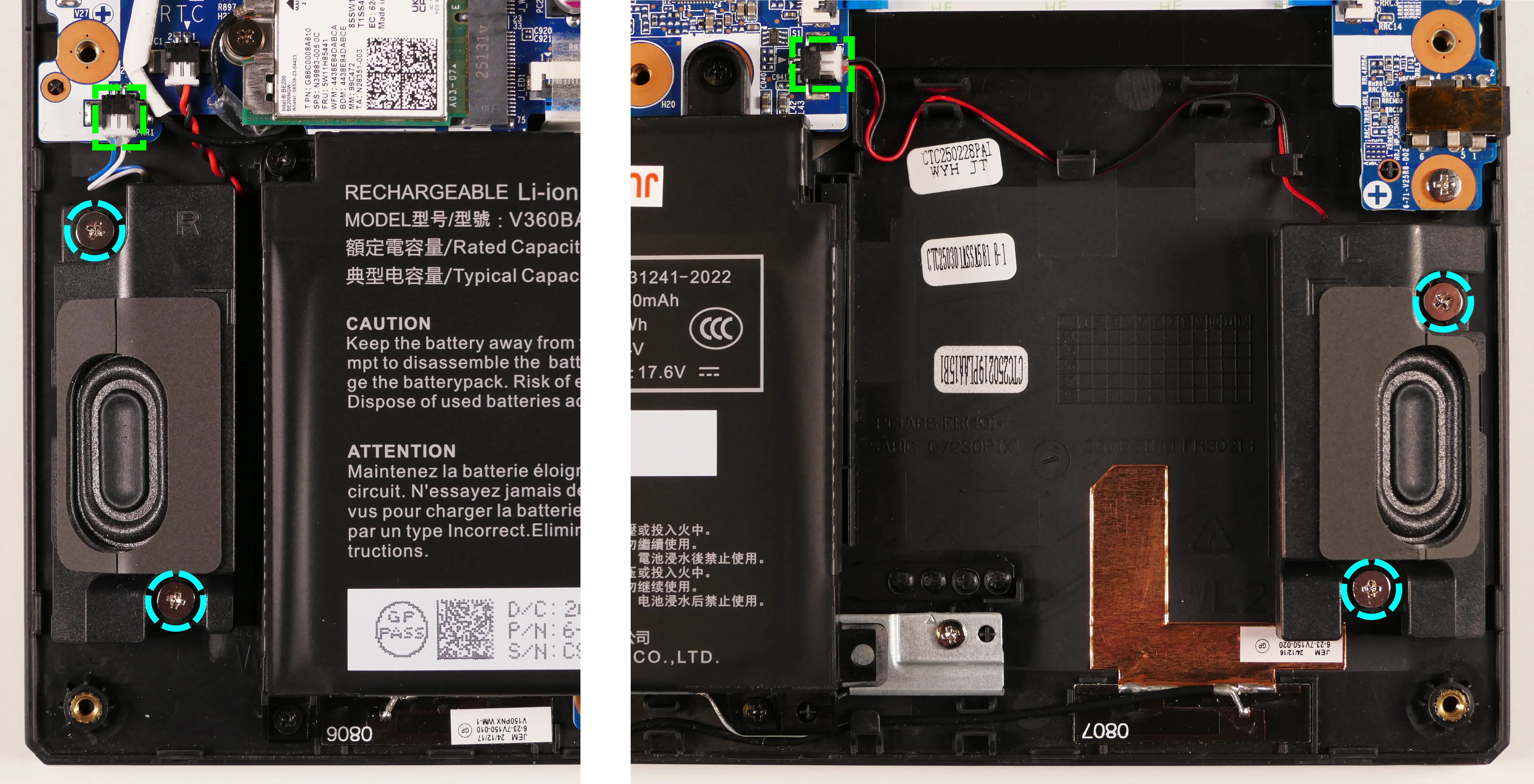 Speaker wires and screws