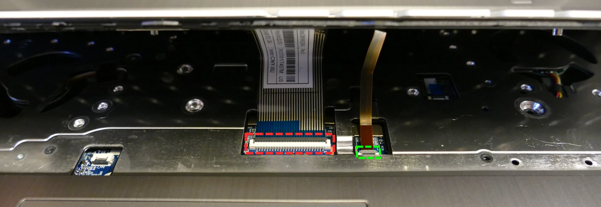 Keyboard ribbon connectors
