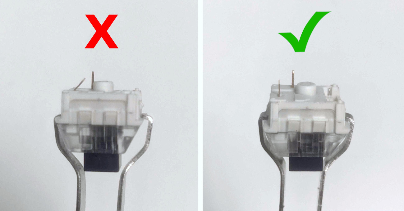 Straighten switch pins