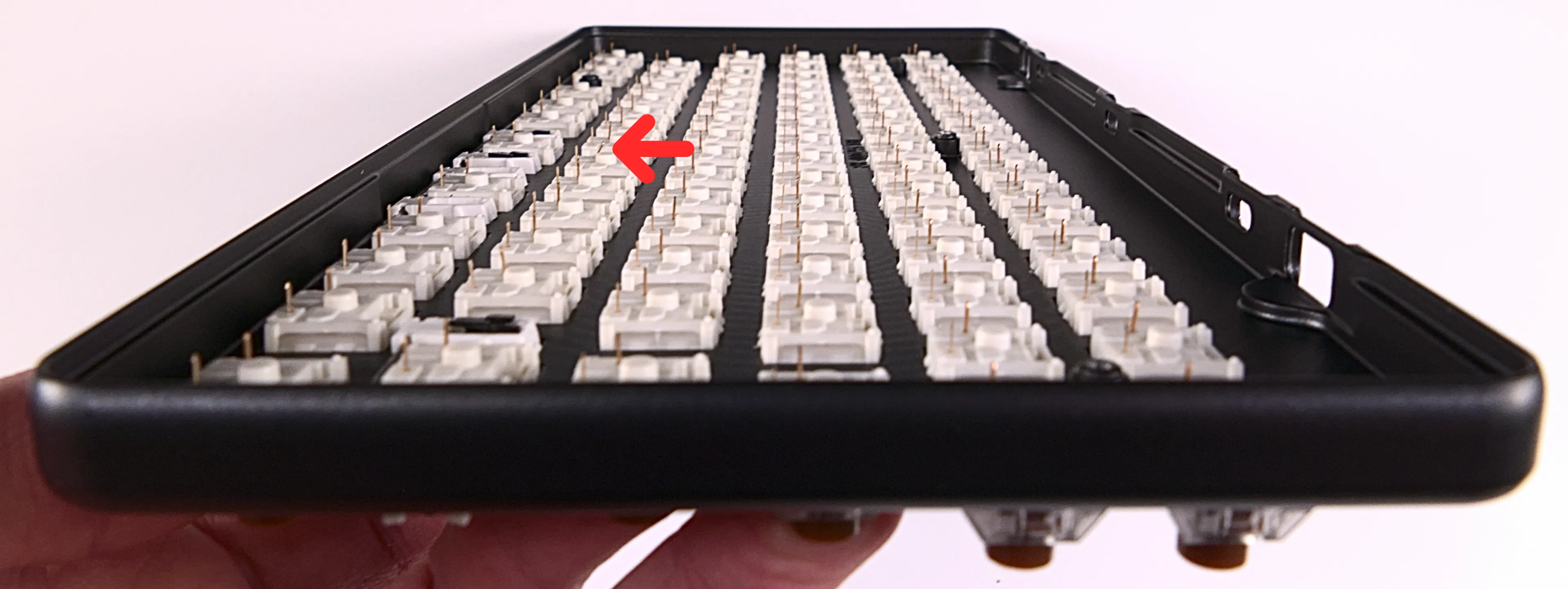 Switch pins in chassis (with a bent pin)