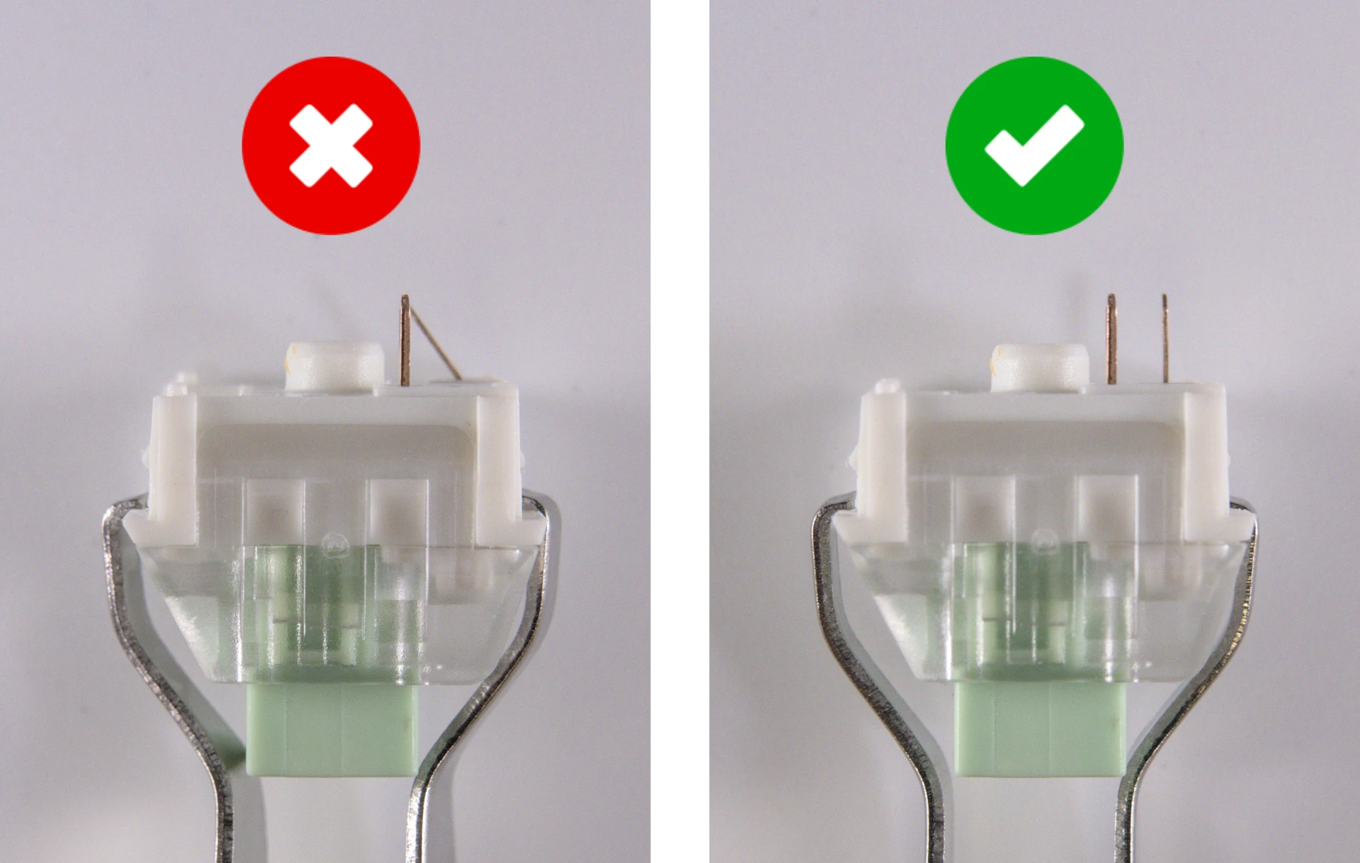 Bent vs. straight switch pins